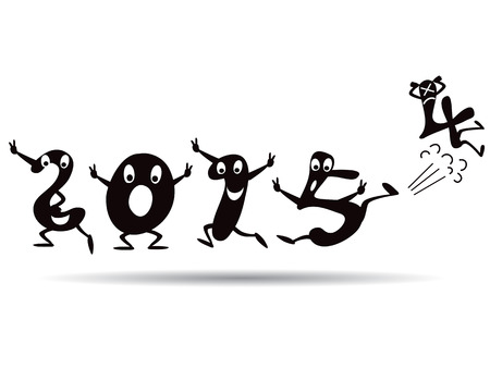 The happy cartoon style for 2015 new years comingのイラスト素材