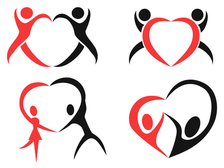 the design of Abstract people heart symbol on white backgroundのイラスト素材