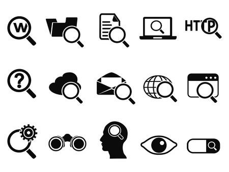 isolated searching icons set from white backgroundのイラスト素材