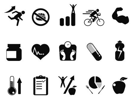 isolated sport performance icons set from white backgroundのイラスト素材