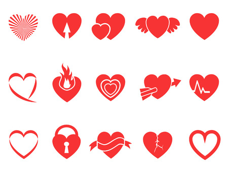 isolated red heart icons for Valentine's Day designのイラスト素材