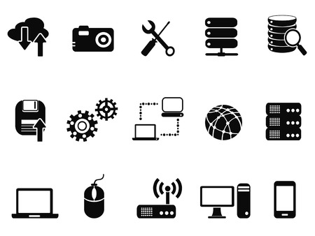 isolated black Technology Icons set from white backgroundのイラスト素材