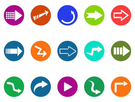 isolated arrow sign circle button icons set on white backgroundのイラスト素材