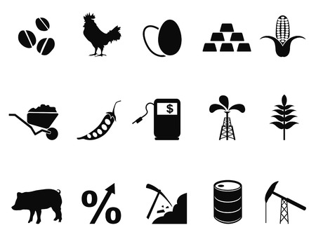 isolated commodities trading market icons set from white backgroundのイラスト素材