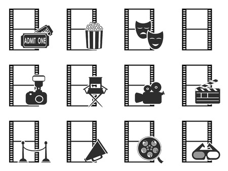 isolated movie film icons set from white backgroundのイラスト素材