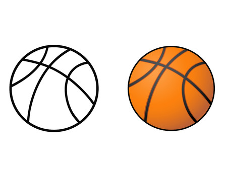 isolated basketball, ball outline vector from white backgroundのイラスト素材