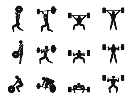 isolated Weightlifting icon set on white backgroundのイラスト素材
