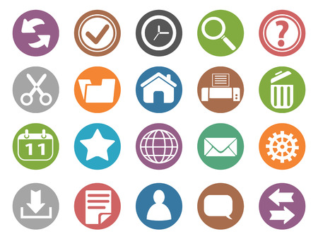 isolated interface and toolbar buttons icon set from white backgroundのイラスト素材