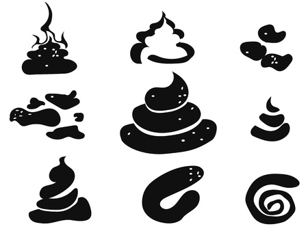 isolated doodle drawing of funny shit icons set on white backgroundのイラスト素材