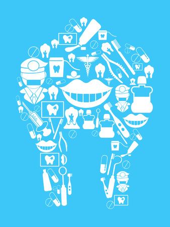 dental design on blue backgroundのイラスト素材