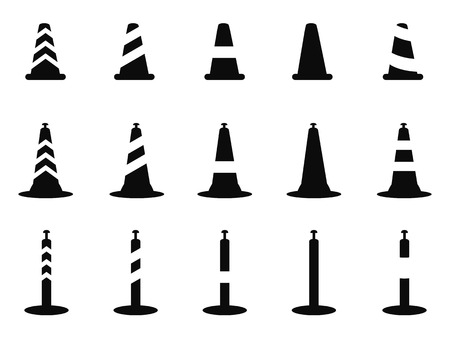 isolated black traffic cone icon from white backgroundのイラスト素材