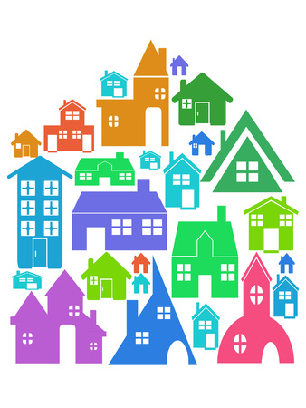 isolated color real estate symbol from white backgroundのイラスト素材