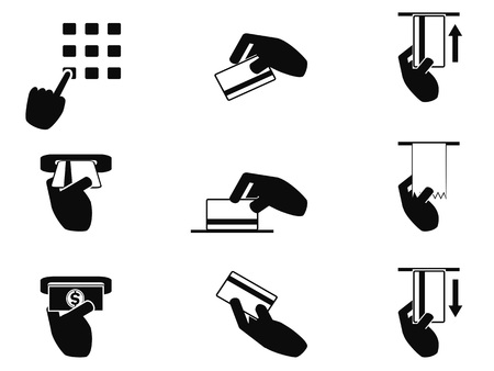 isolated ATM hand control icons set from white backgroundのイラスト素材