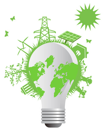 The concept background of clean eco light bulbのイラスト素材