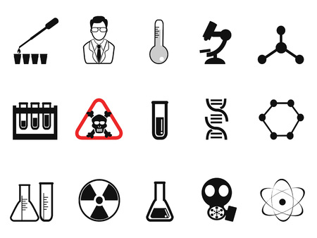 isolated black chemistry icons set from white backgroundのイラスト素材
