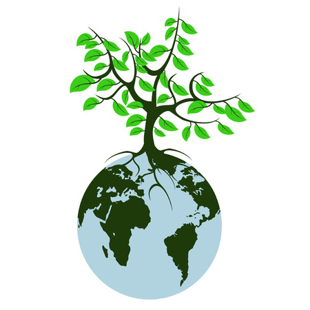 The earth tree on white backgroundのイラスト素材