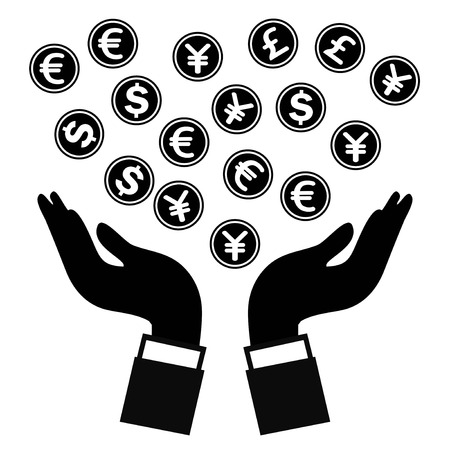 Isolated hands holding money vectorのイラスト素材