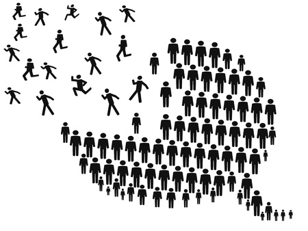 Isolated people forming speech bubble vectorのイラスト素材