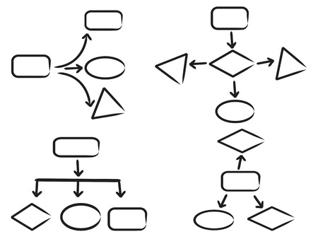Isolated black work flow chart vectorのイラスト素材