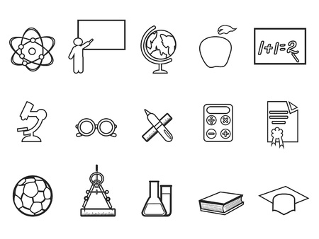 Isolated educational linear icon setのイラスト素材