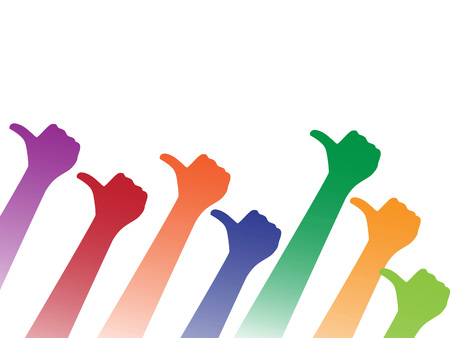 Color thumbs up on white backgroundのイラスト素材