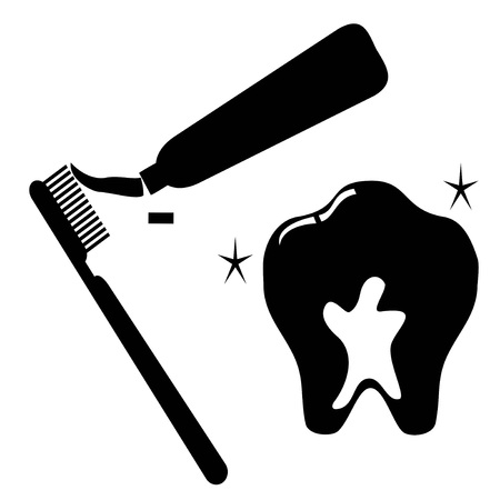 Clean tooth icon set on white backgroundのイラスト素材