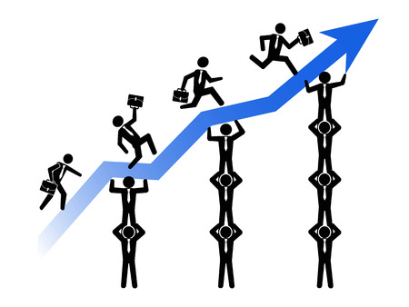 Isolated teamwork helps business growing upのイラスト素材