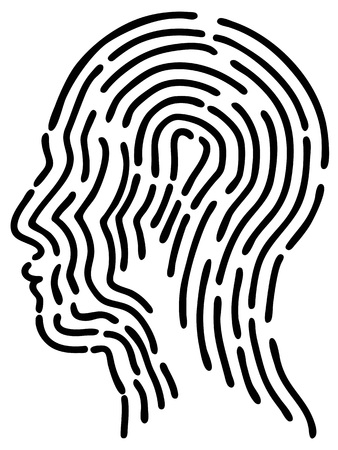 Isolated black head fingerprint from white backgroundのイラスト素材