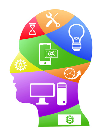 Isolated human head infographic design from white backgroundのイラスト素材