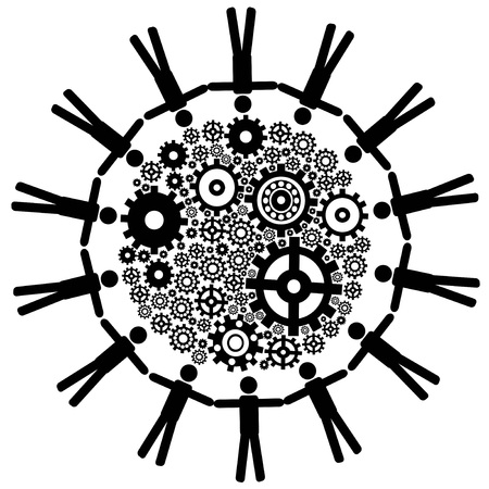 Isolated black circular design with raysのイラスト素材
