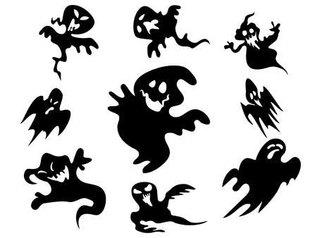 Isolated black halloween ghost from white backgroundのイラスト素材