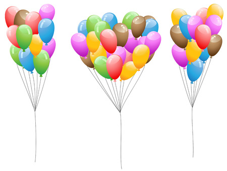 isolated colorful Balloons set on white backgroundのイラスト素材
