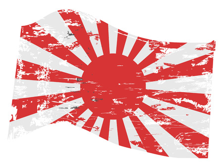 Isolated grunge Japanese flag on white backgroundのイラスト素材