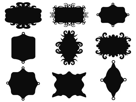 Isolated black vintage frame set.のイラスト素材