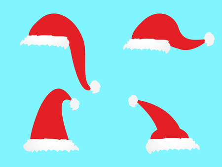 Isolated simple cartoon Christmas hat icons.のイラスト素材