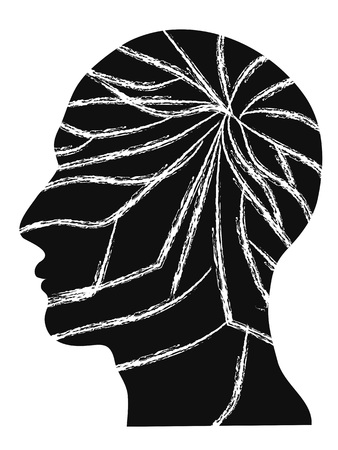 isolated the crack people head vector on white backgroundのイラスト素材
