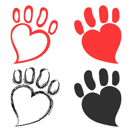 Isolated pet paw hearts design from white backgroundのイラスト素材