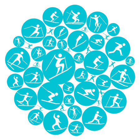 Round winter sport game symbolのイラスト素材