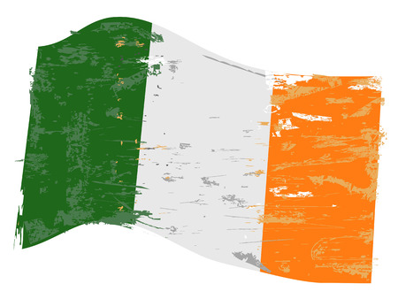 Ireland flag with grunge textureのイラスト素材