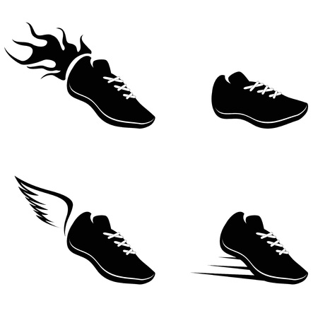 Running shoes icon setのイラスト素材