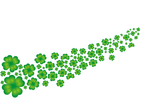 isolated st patrick day green shamrock leaves on white backgroundのイラスト素材