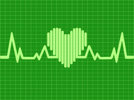 the design of green heartbeat backgroundのイラスト素材