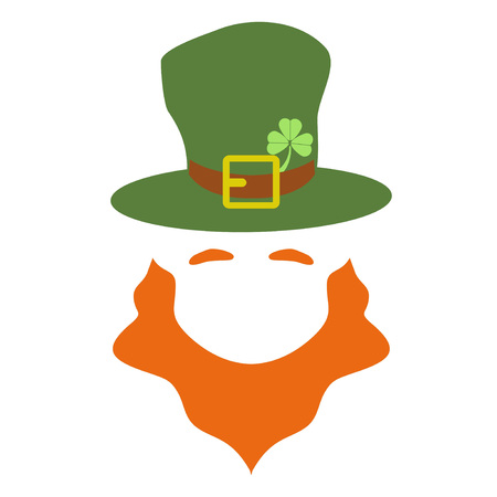 isolated simple leprechaun with hat vector from white backgroundのイラスト素材