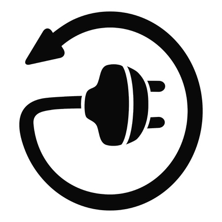 Isolated simplt electric plug icon from white backgroundのイラスト素材