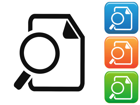 Isolated Searching Documents button icons set on white backgroundのイラスト素材