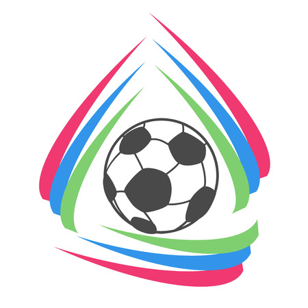isolated color stripes circle soccer logo from white backgroundのイラスト素材