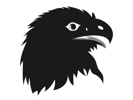isolated eagle head silhouette vector on white backgroundのイラスト素材