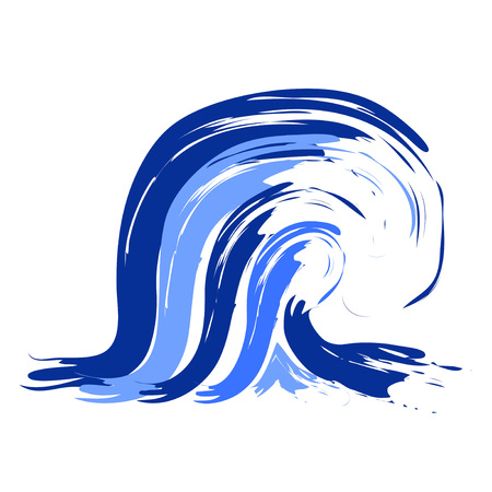 isolated abstract blue ocean wave logo on white backgroundのイラスト素材