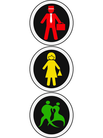 isolated people traffic light design on white backgroundの素材 [FY310105414712]