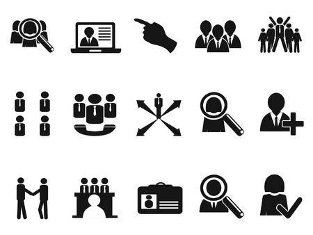 isolated black Job Icons set from white backgroundのイラスト素材